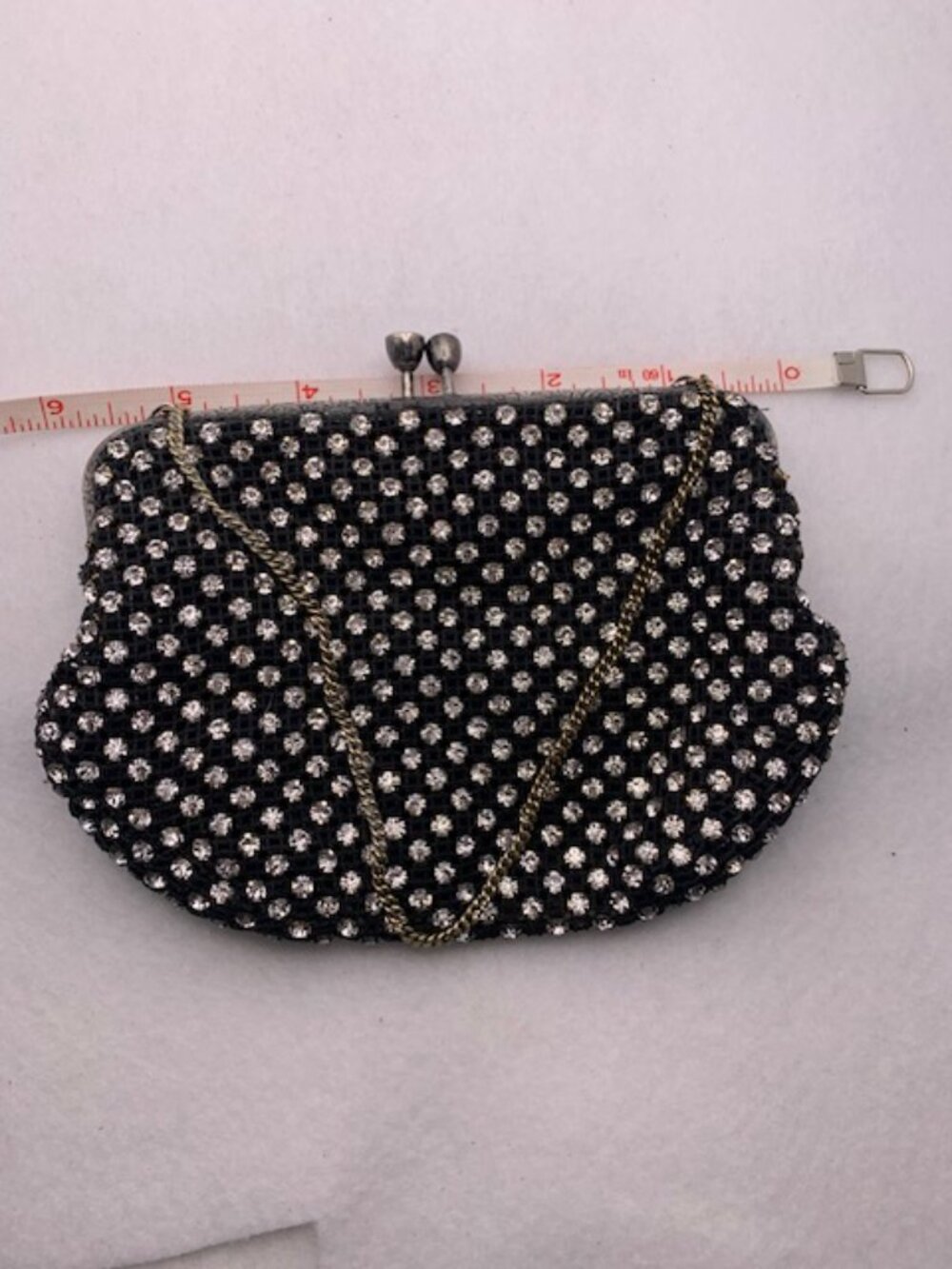 Vintage 60's evening bag with sterling silver frame - Picture 4 of 6